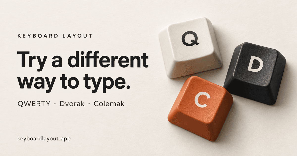 Try a different way to type: QWERTY, Dvorak and Colemak, with ivory, charcoal and orange Q, D and C keycaps