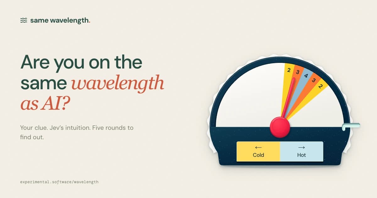 Wavelength’s colorful dial alongside the question: Are you on the same wavelength as AI?
